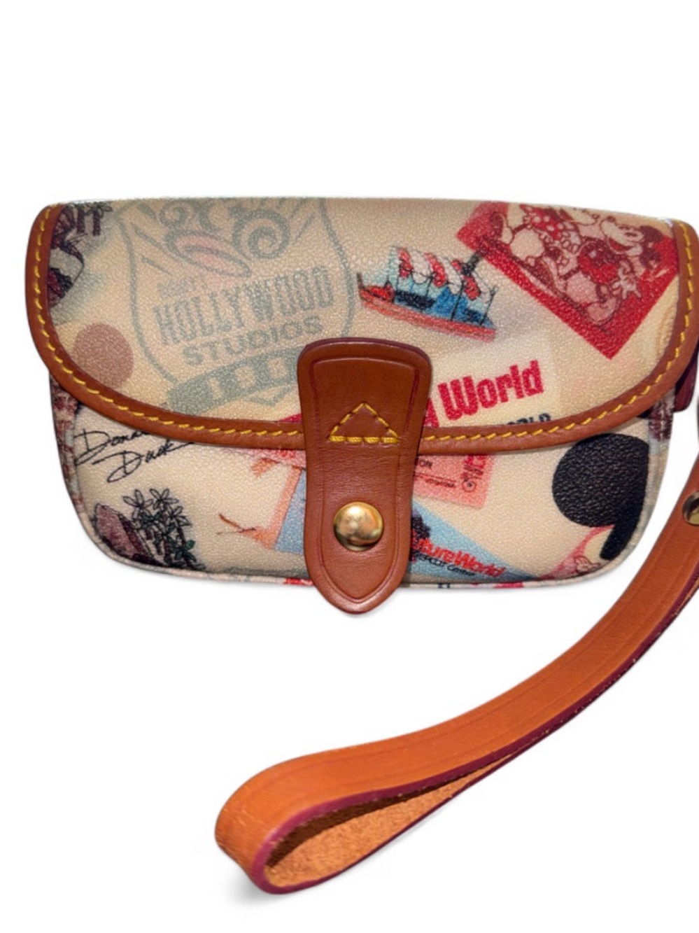 Disney Dooney & Bourke Walt Disney World Parks Wristlet Mickey Donald Rare